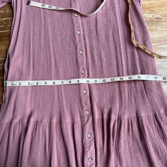 Knee Length Long Sleeve Button Down Dress Rose Colored Size S/M by Wishl… - Picture 7 of 9